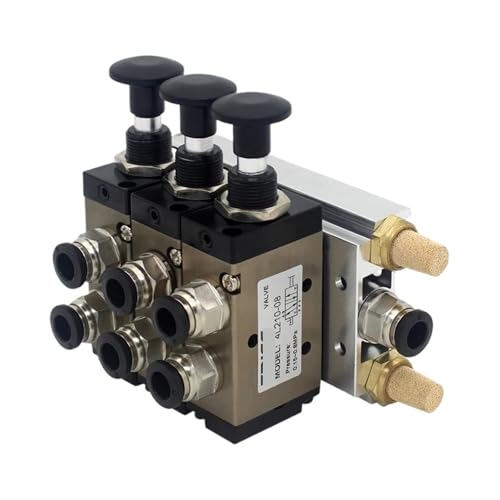 4L210-08 4R210-08 Manuelles Ventil 2-Wege-5-Position Push- und Pull-Pneumatischer Schalter des Wegeventils Kombinationsventilverteiler(10mm in 10mm out,6 Stations) von UPQQBZFZD