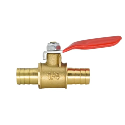 6mm-12mm Messing Wasser Öl Luft Gas Kraftstoff Linie Abschaltung Kugelhahn Rohr Armaturen Rot Griff kleine ventil Schlauch Barb Inline(10mm) von UPQQBZFZD