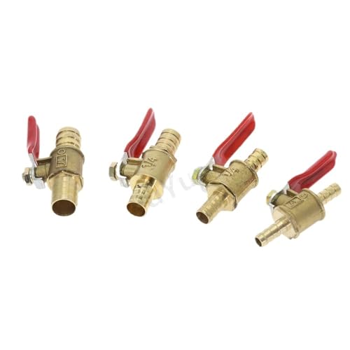 Roter Griff Ventil 6mm-12mm Schlauch Barb Inline Messing Wasser Öl Luft Gas Kraftstoff Linie Absperrkugelhahn Rohr Armaturen(6MM) von UPQQBZFZD