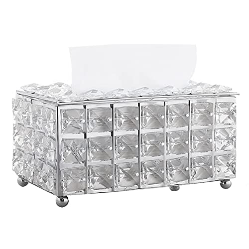 UPQRSG Rechteckige Kristall Taschentuchbox, Leichte, Luxuriöse Kristall Metall Silber Taschentuchspenderbox, Kosmetiktuchhalter für Wohnzimmer, Badezimmer, Nachttisch Dekoration UPQRSG Rechteckige Kristall Taschentuchbox, Leichte, Luxuriöse Kristall Metall Silber Taschentuchspenderbox, Kosmetiktuchhalter für Wohnzimmer, Badezimmer, Nachttisch Dekoration von UPQRSG