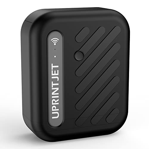 UPRINTJET B10 Mini Tragbarer Handdrucker, Handheld Inkjet Drucker Kompatibel mit iOS/Android Tragbarer Mini Hand Tintenstrahldrucker für Uhrzeit Datum Seriennummer Logo Bild QR-Code Barcode - Schwarz von UPRINTJET
