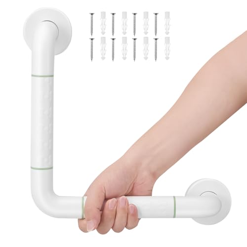 Haltegriff Dusche,90° Abnehmbarer Edelstahl-Handlauf,Sicherheitsgriff,Haltegriffe für Senioren für Senioren,Kinder & Barrierefreiheit,Rutschfeste Montage an Dusche,WC & Treppen von UPROZIL