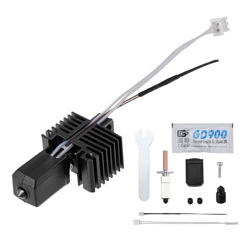 Hotend Kit für Bambu Lab X1C X1E(Inklusive Thermistor, Keramik-Heizstab, 0.4mm gehärtete Stahldüse, Silikonabdeckung, Kühlblock, Kühlkörper und vorinstalliertem Schlauch), Ersatzteil von UPROZIL