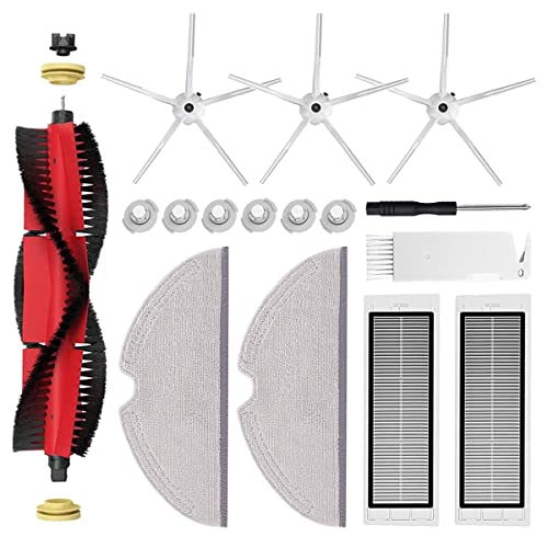 UPUPDAY Ersatzteile Zubehör kompatibel für Xiaomi Roborock S5 Max S6 Pure S6 maxV S50 S51 S55 S5 S60 S65 S6 Staubsauger, 1 Rollenbürsten, 3 Seitenbürsten, 2 Hepa-Filter, 2 Wischtücher, 6 Wasserkern von UPUPDAY