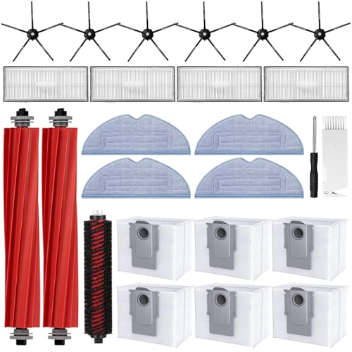 UPUPDAY Zubehör für Roborock S7 Max Ultra, S7 MaxV Ultra, Roborock S7 Pro Ultra, 2 Hauptbürste, 1 Selbstreinigende Bürste, 6 Staubbeutel, 4 Wischtücher, 4 Filter, 6 Seitenbürsten UPUPDAY Zubehör für Roborock S7 Max Ultra, S7 MaxV Ultra, Roborock S7 Pro Ultra, 2 Hauptbürste, 1 Selbstreinigende Bürste, 6 Staubbeutel, 4 Wischtücher, 4 Filter, 6 Seitenbürsten von UPUPDAY