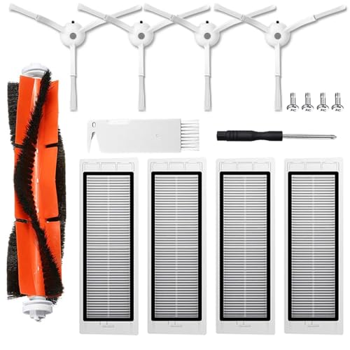 UPUPDAY Zubehör Ersatzteile für Xiaomi Roborock S6 S60 S65 S5 S50 S51 S55 S5 Max S6 Max S6 Pure S6 MaxV, 1 Hauptbürste 4 Hepafilter 4 Seitenbürste von UPUPDAY