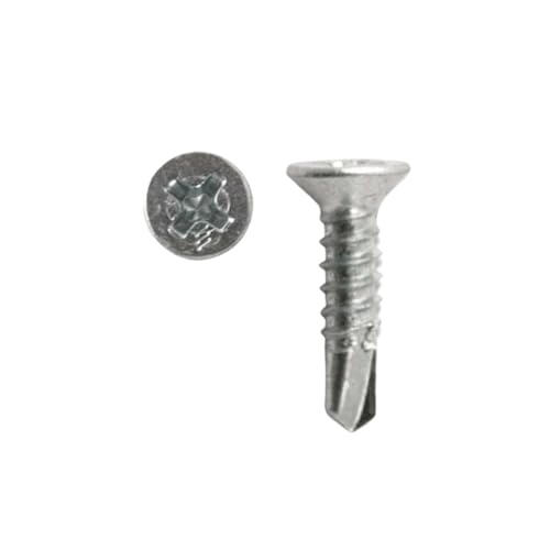 3,9 mm x 16 mm Upvc-Befestigungsschrauben in Silber-Finish, 20 Stück von UPVCSTORE