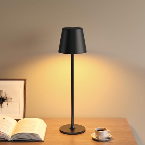 UPXNBOR LED Tischlampe Kabellos, Akku Tischleuchte Kabellos, Indoor und Outdoor Tischlampe Akku, 3-stufig dimmbares Warmlicht, IP54 Wasserdicht, Vollmetallgehäuse, Schwarz UPXNBOR LED Tischlampe Kabellos, Akku Tischleuchte Kabellos, Indoor und Outdoor Tischlampe Akku, 3-stufig dimmbares Warmlicht, IP54 Wasserdicht, Vollmetallgehäuse, Schwarz von UPXNBOR