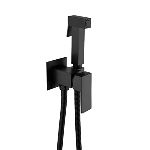 Bidet-Sprüher für Toilette, Wandhalterung, Handheld-Heiß- und Kaltwasser-Bidet-Wasserhahn, Messing, Badezimmer, Bidet-Aufsatz, Einhandgriff, starker Wasserdruck, Stoffwindel, Schwarz Bidet-Sprüher für Toilette, Wandhalterung, Handheld-Heiß- und Kaltwasser-Bidet-Wasserhahn, Messing, Badezimmer, Bidet-Aufsatz, Einhandgriff, starker Wasserdruck, Stoffwindel, Schwarz von UQACHG