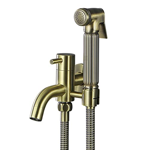 Hand-Bidet-Sprüh-Set, Wandmontage, einzelner kalter Bidet-Wasserhahn, Messing-Tuchwindelsprüher, Antik-Bronze, Badezimmer-WC-Bidet-Aufsatz Hand-Bidet-Sprüh-Set, Wandmontage, einzelner kalter Bidet-Wasserhahn, Messing-Tuchwindelsprüher, Antik-Bronze, Badezimmer-WC-Bidet-Aufsatz von UQACHG