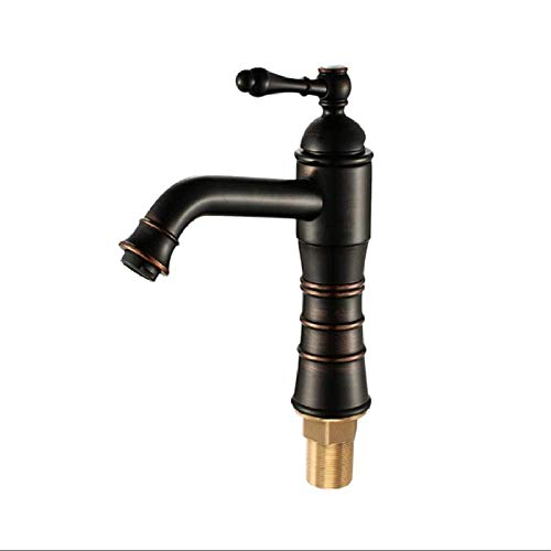 Küche Badezimmer Waschtisch Warm- und Kaltwasser Mischarmatur Schwarz Vintage Messing Drehbar Einhebel Badezimmer Waschbecken Wasserhahn Küche Badezimmer Waschtisch Warm- und Kaltwasser Mischarmatur Schwarz Vintage Messing Drehbar Einhebel Badezimmer Waschbecken Wasserhahn von UQACHG