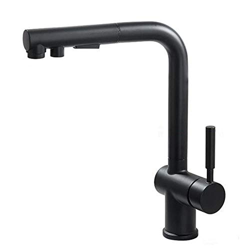 Küchenarmatur Schwarz mit herausziehbarem Sprühgerät Messing 2 Modi heiß und kalt spritzwassergeschützt Teleskop Rotierende Küchenspüle Armaturen Küchenarmatur Schwarz mit herausziehbarem Sprühgerät Messing 2 Modi heiß und kalt spritzwassergeschützt Teleskop Rotierende Küchenspüle Armaturen von UQACHG