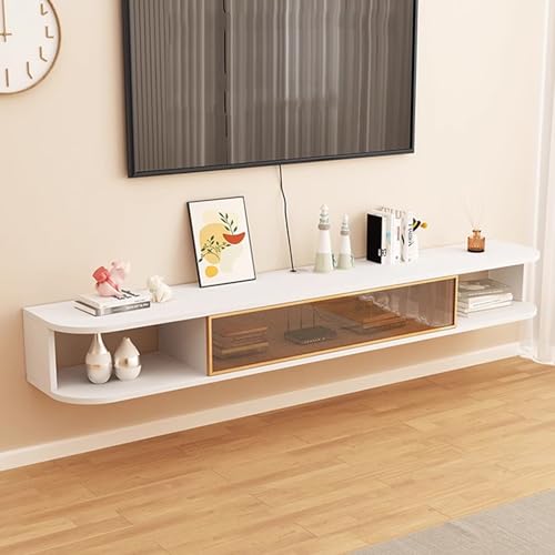 Schwebender TV-Ständer, wandmontierter TV-Schrank für Fernseher bis zu 65 Zoll, Multimedia-Konsole mit Aufbewahrungsschrank und offenen Regalen, für Wohnzimmer, Schlafzimmer, Eingangsbereich, Off Schwebender TV-Ständer, wandmontierter TV-Schrank für Fernseher bis zu 65 Zoll, Multimedia-Konsole mit Aufbewahrungsschrank und offenen Regalen, für Wohnzimmer, Schlafzimmer, Eingangsbereich, Off von UQACHG