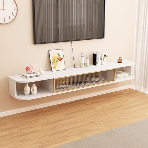 Schwebender TV-Ständer, wandmontierter TV-Schrank für Fernseher bis zu 65 Zoll, Multimedia-Konsole mit Aufbewahrungsschrank und offenen Regalen, für Wohnzimmer, Schlafzimmer, Eingangsbereich, Off Schwebender TV-Ständer, wandmontierter TV-Schrank für Fernseher bis zu 65 Zoll, Multimedia-Konsole mit Aufbewahrungsschrank und offenen Regalen, für Wohnzimmer, Schlafzimmer, Eingangsbereich, Off von UQACHG