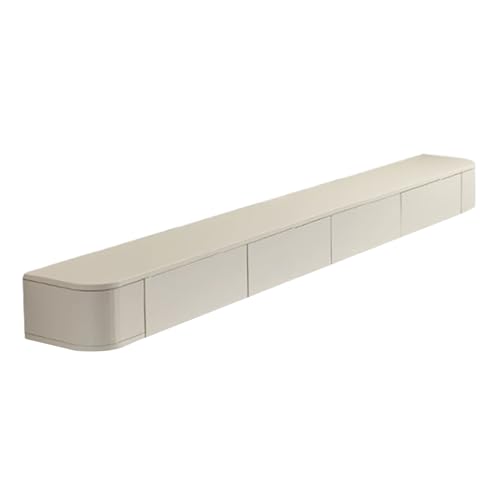 TV-Schrank Mit Abgerundeten Ecken, Massivholz, An Der Wand hängend, Videoschrank, Couchtisch, Kleine Wohnung, Wandschrank,White-200cm von UQACHG