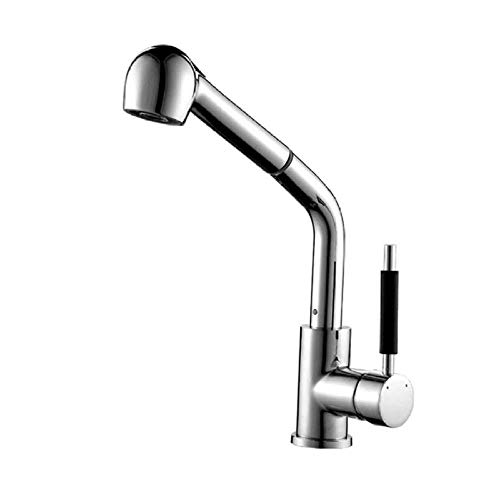 UQACHG Badezimmer-Wasserhahn aus massivem Messing, Warm- und Kaltwasser-Wasserhahn, Rohr-Stil, Einhebel-Mischbatterie mit herausziehbarem Sprüher, Shampoo, von UQACHG
