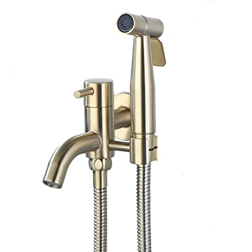 UQACHG Bidet-Sprüharmatur, Wandhalterung, Handgerät, Stoffwindelsprüher für Toilette, massives Messing, Badezimmer-Aufsatz-Set zum Baden von Haustieren, Stil B von UQACHG