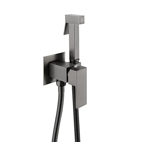 UQACHG Bidet-Sprüher für Toilette, Wandhalterung, Handheld-Heiß- und Kaltwasser-Bidet-Wasserhahn, Messing, Badezimmer, Bidet-Aufsatz, Einhandgriff, starker Wasserdruck, Stoffwindel, Grau von UQACHG