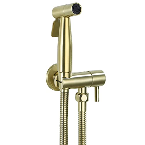 UQACHG Bidet-Sprühgerät für Toilette, Edelstahl, Handgerät, Stoffwindel-Sprüher, Badezimmer-Bidet-Aufsatz-Set, Wandmontage, einzelner kalter Bidet-Wasserhahn für von UQACHG