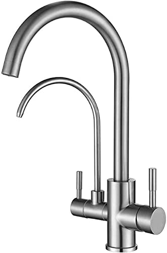 UQACHG Drei Funktionen mit sauberem Wasserauslass, gebürstete Küchenspüle, Spülbecken, Spülbecken, Edelstahl, Wasserhahn heiß und kalt, rotierende Wabenwasser, kann für die Küche verwendet werden von UQACHG