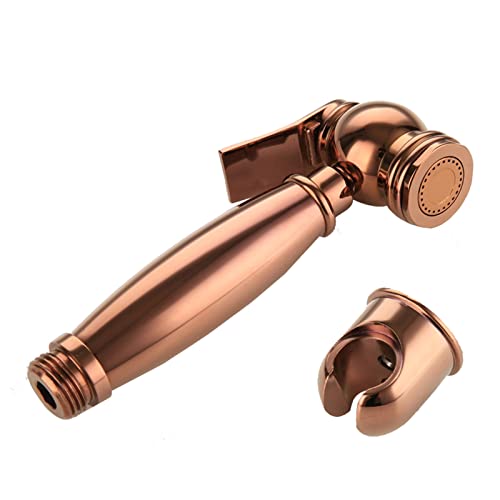 UQACHG Hand-Bidet-Sprüh-Set, aus Kupfer, Rotgold, WC-Bidet-Aufsatz-Set, Badezimmer-Heiß- und Kaltwasser-Bidet-Wasserhahn für persönliche Hygiene, tragbares Tuch Di, B von UQACHG