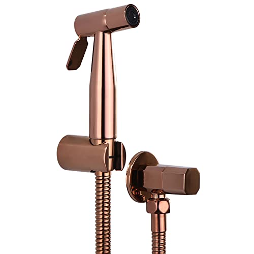 UQACHG Hand-Bidet-Sprüher für Toilette, rotgoldener Stoffwindel-Sprüher, Wandhalterung, Badezimmer-Bidet-Aufsatz-Set, Edelstahl-Bidet-Wasserhahn für persönliche Hygiene, Stil A von UQACHG