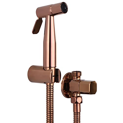 UQACHG Hand-Bidet-Sprüher für Toilette, rotgoldener Stoffwindel-Sprüher, Wandhalterung, Badezimmer-Bidet-Aufsatz-Set, Edelstahl-Bidet-Wasserhahn für persönliche Hygiene, Stil B von UQACHG
