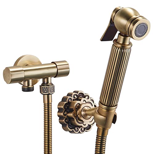 UQACHG Hand-Bidet-Sprühgerät für Toilette, antikes Bronze-Bidet-Aufsatz-Set, Messing-Hochdruck-Dusche, Dusch-Set, Wandmontage, Bidet-Wasserhahn mit einzelnem Kaltwinkel, von UQACHG