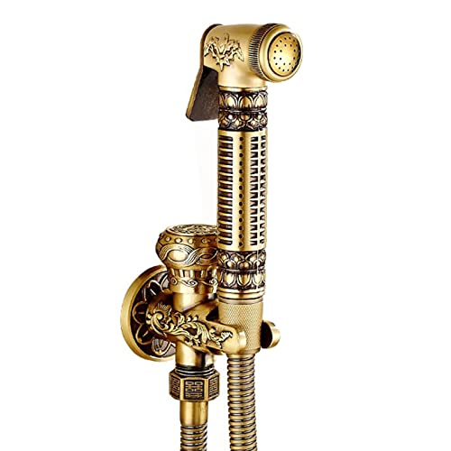 UQACHG Hand-WC-Bidet-Sprühgerät, antikes Messing, Badezimmer-Aufsatz-Set, wandmontiert, Handgerät, Stoffwindel-Sprüh-Set, einzelner kalter Bidet-Wasserhahn, A, A von UQACHG