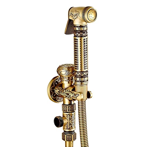 UQACHG Hand-WC-Bidet-Sprühgerät, antikes Messing, Badezimmer-Aufsatz-Set, wandmontiert, Handgerät, Stoffwindel-Sprüh-Set, einzelner kalter Bidet-Wasserhahn, A, B von UQACHG