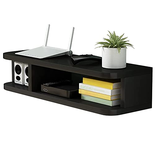 UQACHG Kleiner schwebender TV-Schrank/TV-Ständer – Wandhalterung, Regal, dekorativ, Holz, TV-Schrank, Medienkonsole, schwebender Schreibtisch, Aufbewahrungsstall für Zuhause und Büro, Schwarz UQACHG Kleiner schwebender TV-Schrank/TV-Ständer – Wandhalterung, Regal, dekorativ, Holz, TV-Schrank, Medienkonsole, schwebender Schreibtisch, Aufbewahrungsstall für Zuhause und Büro, Schwarz von UQACHG