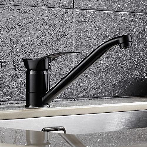 UQACHG Küchenspüle Wasserhahn für Bar, Bauernhaus, kommerziell, heiß und kalt, Einhebel-Küchenwirbel, schwarz, Nero von UQACHG