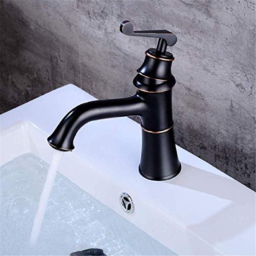 UQACHG Moderne Mischarmatur für Küche, Badezimmer, heißes und kaltes Wasser, antikes Messing, Einhebel-Einzelloch-Waschbecken, Waschbecken, Waschbecken, Waschbecken, Wasserhahn, von UQACHG