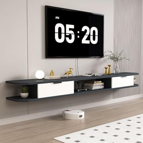 UQACHG Moderner schwebender TV-Ständer, wandmontierter TV-Schrank mit Stauraum, schwebendes Regal für unter dem Fernseher, schwebende TV-Konsole, Holz-TV-Schrank, für Schlafzimmer, Wohnzimmer, H UQACHG Moderner schwebender TV-Ständer, wandmontierter TV-Schrank mit Stauraum, schwebendes Regal für unter dem Fernseher, schwebende TV-Konsole, Holz-TV-Schrank, für Schlafzimmer, Wohnzimmer, H von UQACHG