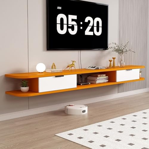UQACHG Moderner schwebender TV-Ständer, wandmontierter TV-Schrank mit Stauraum, schwebendes Regal für unter dem Fernseher, schwebende TV-Konsole, Holz-TV-Schrank, für Schlafzimmer, Wohnzimmer, H von UQACHG