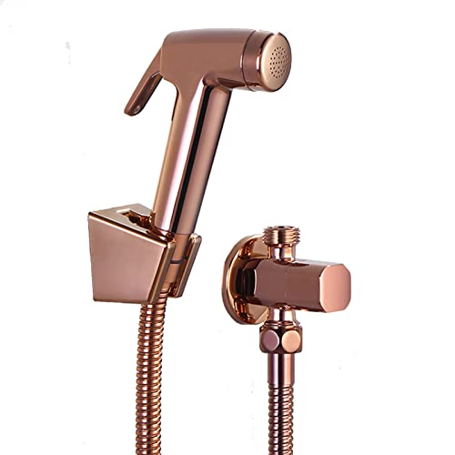 UQACHG Rotgoldener Bidet-WC-Sprüher, Kunststoff-ABS-Tuchwindelsprüher, Wandhalterung, Badezimmer, Dusche, Dusch-Set, druckfreier Wasser-Bidet-Wasserhahn für kaltes Wasser, D, E von UQACHG