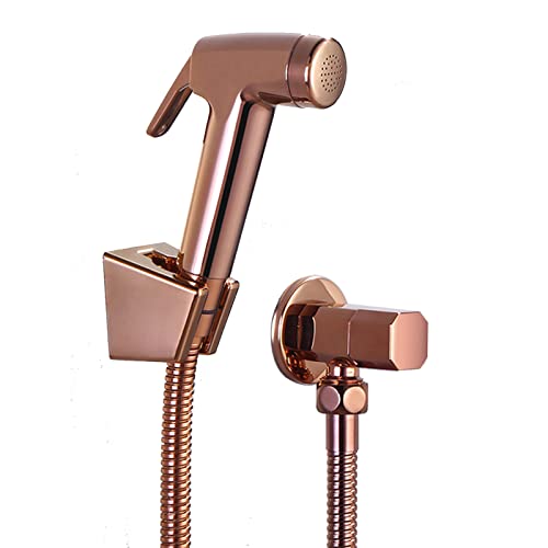 UQACHG Rotgoldener Bidet-WC-Sprüher, Kunststoff-ABS-Tuchwindelsprüher, Wandhalterung, Badezimmer-Dusche, Dusch-Set, druckfreier Wasser-Bidet-Wasserhahn für kaltes Wasser, D, D von UQACHG