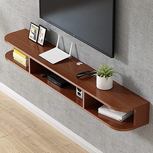UQACHG Schwebender TV-Schrank – Wandregal/TV-Ständer, Holz, TV-Wandschrank, moderne Unterhaltungseinheit, mit Schublade und Aufbewahrungseinheit, Audio-/Video-Konsole, Braun, 120 x 24 x 20 cm UQACHG Schwebender TV-Schrank – Wandregal/TV-Ständer, Holz, TV-Wandschrank, moderne Unterhaltungseinheit, mit Schublade und Aufbewahrungseinheit, Audio-/Video-Konsole, Braun, 120 x 24 x 20 cm von UQACHG