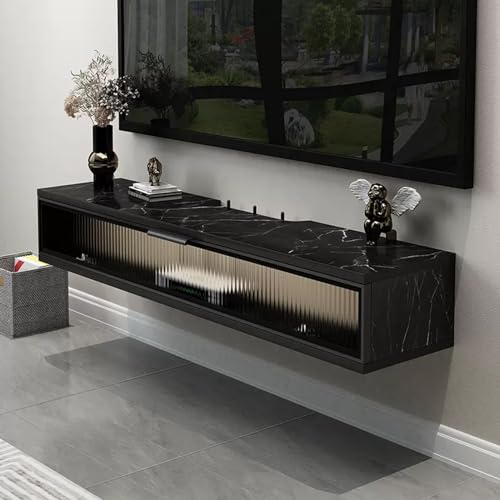 UQACHG Schwebender TV-Ständer, Massivholz, wandmontiert, TV-Schrank mit aufklappbaren Schubladen für 81,3 - 165 cm große Fernseher, modernes Wandregal für Schlafzimmer, Wohnzimmer, Media-Raum UQACHG Schwebender TV-Ständer, Massivholz, wandmontiert, TV-Schrank mit aufklappbaren Schubladen für 81,3 - 165 cm große Fernseher, modernes Wandregal für Schlafzimmer, Wohnzimmer, Media-Raum von UQACHG