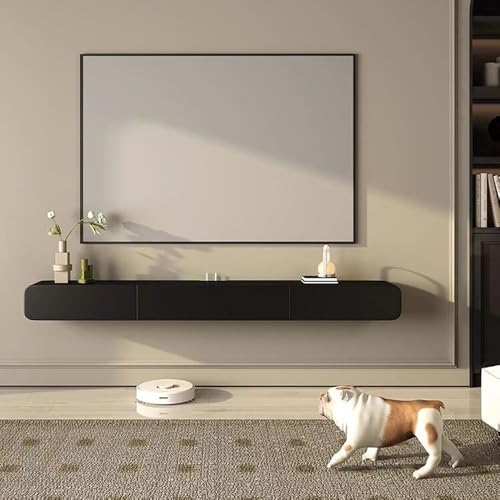 UQACHG Schwebender TV-Ständer, modern, wandmontiert, TV-Schrank mit Stauraum, Medienkonsole, Holz-TV-Konsole, schwebendes Regal für unter dem Fernseher, für Wohnzimmer, Bett, Schwarz, 160 x 24 x 18 cm UQACHG Schwebender TV-Ständer, modern, wandmontiert, TV-Schrank mit Stauraum, Medienkonsole, Holz-TV-Konsole, schwebendes Regal für unter dem Fernseher, für Wohnzimmer, Bett, Schwarz, 160 x 24 x 18 cm von UQACHG