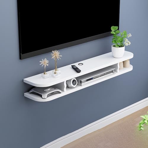 UQACHG Schwebender TV-Ständer, wandmontierter TV-Schrank mit Stauraum, schwebendes Regal für unter dem Fernseher, Medienkonsole, Regal, Schrank, Holz-TV-Konsole, für Wohnzimmer, Schlafzimmer, Weiß, 60 UQACHG Schwebender TV-Ständer, wandmontierter TV-Schrank mit Stauraum, schwebendes Regal für unter dem Fernseher, Medienkonsole, Regal, Schrank, Holz-TV-Konsole, für Wohnzimmer, Schlafzimmer, Weiß, 60 von UQACHG