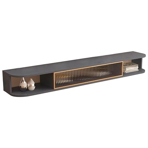 UQACHG Schwimmender TV-Ständer, TV-Medienkonsole, wandmontiert, schwimmender Entertainment-Centerschrank, mit Tür, für Wohnzimmer, Schlafzimmer, Grau, 100 cm UQACHG Schwimmender TV-Ständer, TV-Medienkonsole, wandmontiert, schwimmender Entertainment-Centerschrank, mit Tür, für Wohnzimmer, Schlafzimmer, Grau, 100 cm von UQACHG