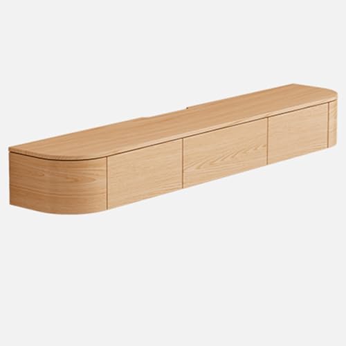 UQACHG TV-Ständer, Hängeaufbewahrung, TV-Konsolentisch, Unterhaltungszentrum, TV-Schrank, Holz, schwimmend, TV-Ständer für Wohnzimmermöbel, Holzfarbe, Einheitsgröße von UQACHG