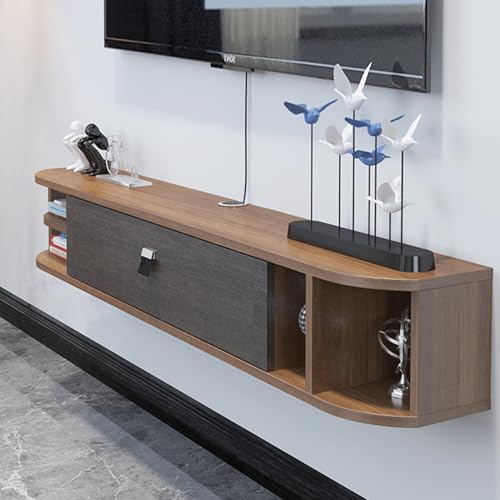 UQACHG TV-Ständer, Unterhaltungszentrum, Wandmontierte TV-Konsolen für Wohnzimmer, TV-Schrank, Holz, TV-Ständer für Wohnzimmer, Schlafzimmer, Klapptür-Design, Walnuss, 160 x 22,7 cm von UQACHG