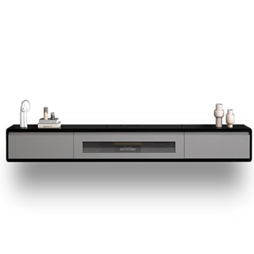 UQACHG TV-Ständer, wandmontierte TV-Konsolen, Unterhaltungszentrum, komplett aus Massivholz, mit Glastüren, TV-Ständer für Wohnzimmer, Schlafzimmer, Grau, 140 cm UQACHG TV-Ständer, wandmontierte TV-Konsolen, Unterhaltungszentrum, komplett aus Massivholz, mit Glastüren, TV-Ständer für Wohnzimmer, Schlafzimmer, Grau, 140 cm von UQACHG