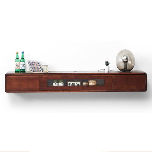 UQACHG TV-Ständer, wandmontierte TV-Konsolen, Unterhaltungszentrum, komplett aus Massivholz, mit Glastüren, TV-Ständer für Wohnzimmer, Schlafzimmer, Walnuss, 140 cm UQACHG TV-Ständer, wandmontierte TV-Konsolen, Unterhaltungszentrum, komplett aus Massivholz, mit Glastüren, TV-Ständer für Wohnzimmer, Schlafzimmer, Walnuss, 140 cm von UQACHG