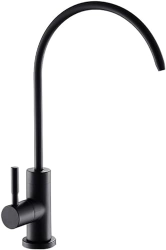 UQACHG Trinkwasser-Filterhahn, Küchenspüle, Wasserhahn, 360 Grad drehbar, schwarz, Küchenspüle, Luftreiniger, Wasserhahn, passend für Trinkwasserfiltersysteme 1, von UQACHG
