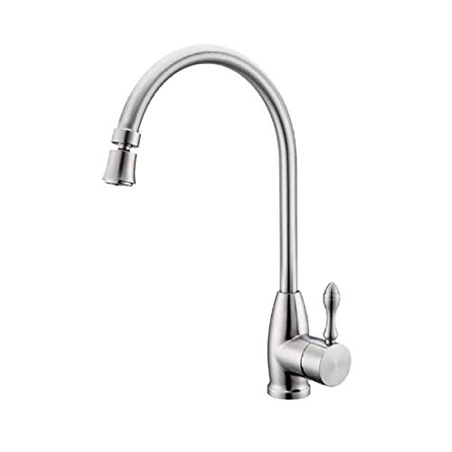 UQACHG Universeller drehbarer Küchenarmatur aus Edelstahl für Küche, Badezimmer, Gemüse, Pool, Waschbecken, Mischbatterie, Deck-Installation, gebürstetes Badezimmer, Waschbecken, heiß und kalt, Fau, von UQACHG