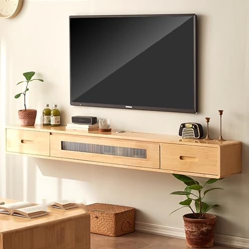 UQACHG Wandmontierter TV-Schrank für 106,7–177,8 cm (42 - 70 Zoll) große Fernseher, schwebender TV-Regal, Artikelständer mit 3 Schubladen, Audio-Entertainment-Ausrüstung, Aufbewahrungsschrank für von UQACHG