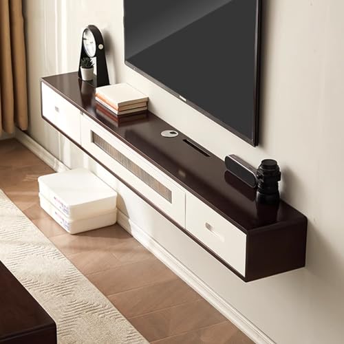 UQACHG Wandmontierter TV-Schrank für 106,7–177,8 cm (42 - 70 Zoll) große Fernseher, schwebender TV-Regal, Artikelständer mit 3 Schubladen, Audio-Entertainment-Ausrüstung, Aufbewahrungsschrank für von UQACHG